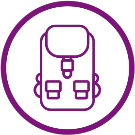 Nieuwsbrief paarse rugzak